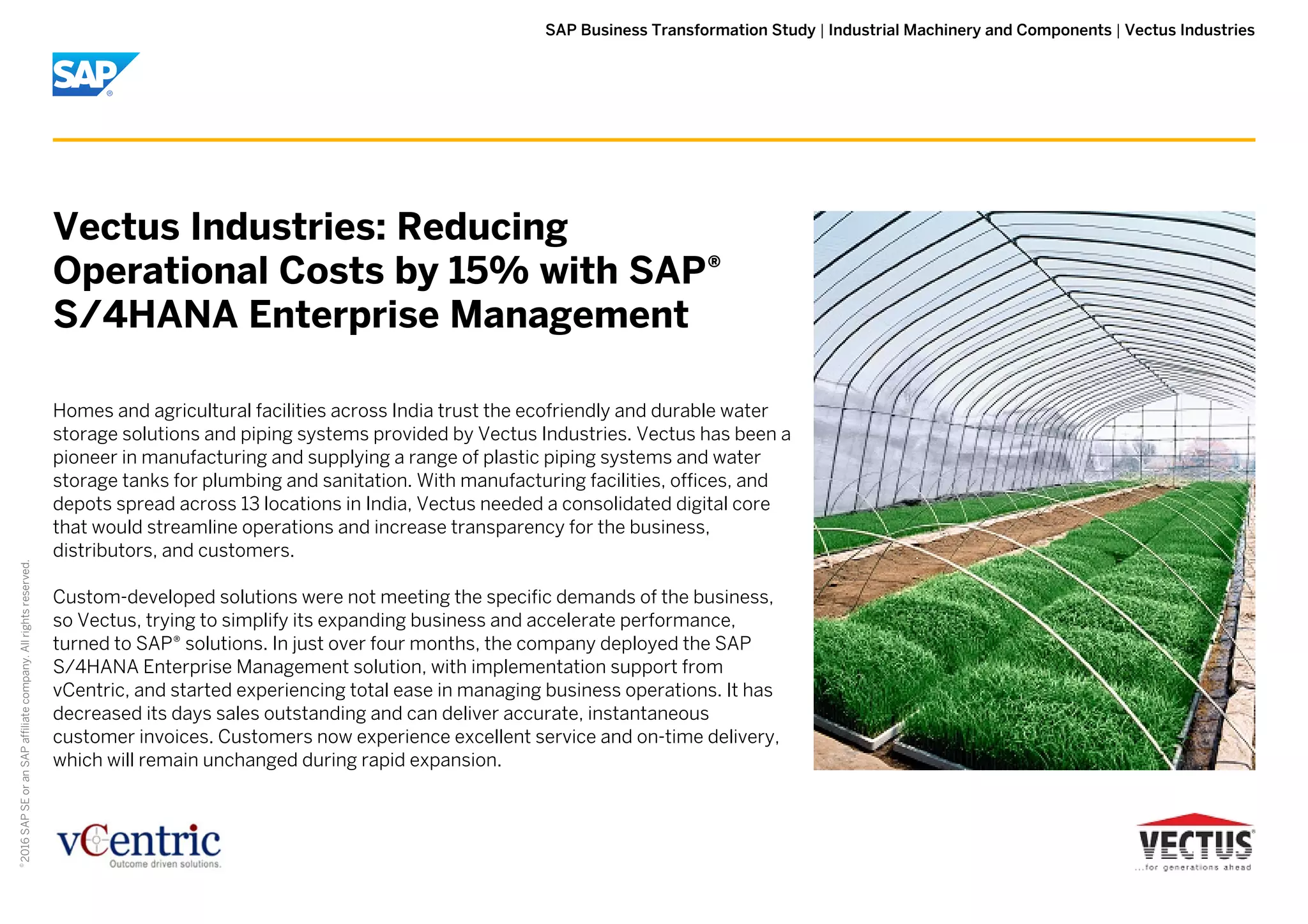 SAP S/4HANA Enterprise Management Vectus Industries PPT