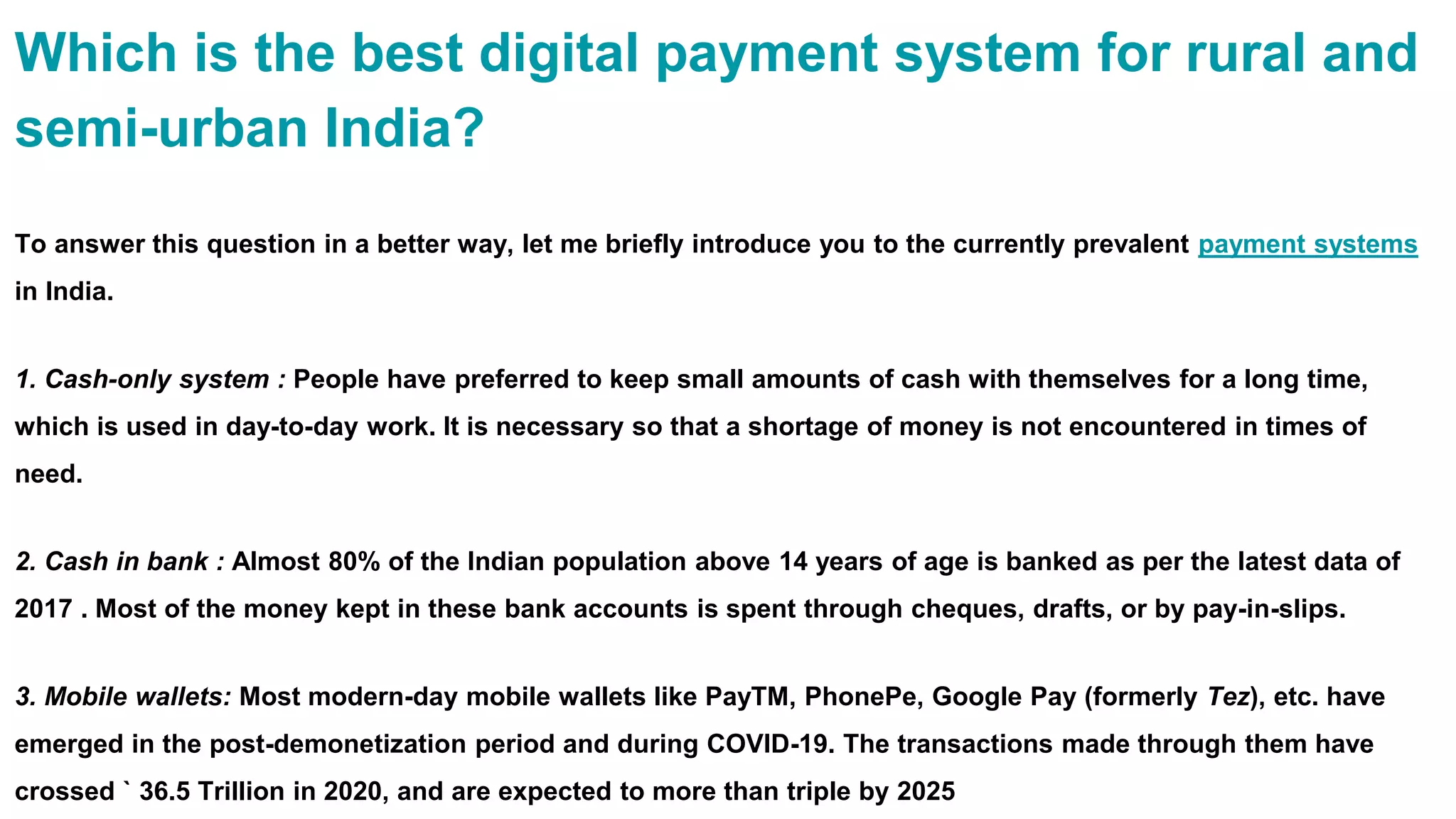 Digital Payments In Rural India the best digital payment system for rural and semi-urban India | Vedant ...