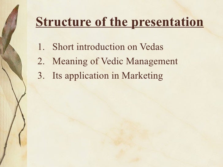 Vedic Management