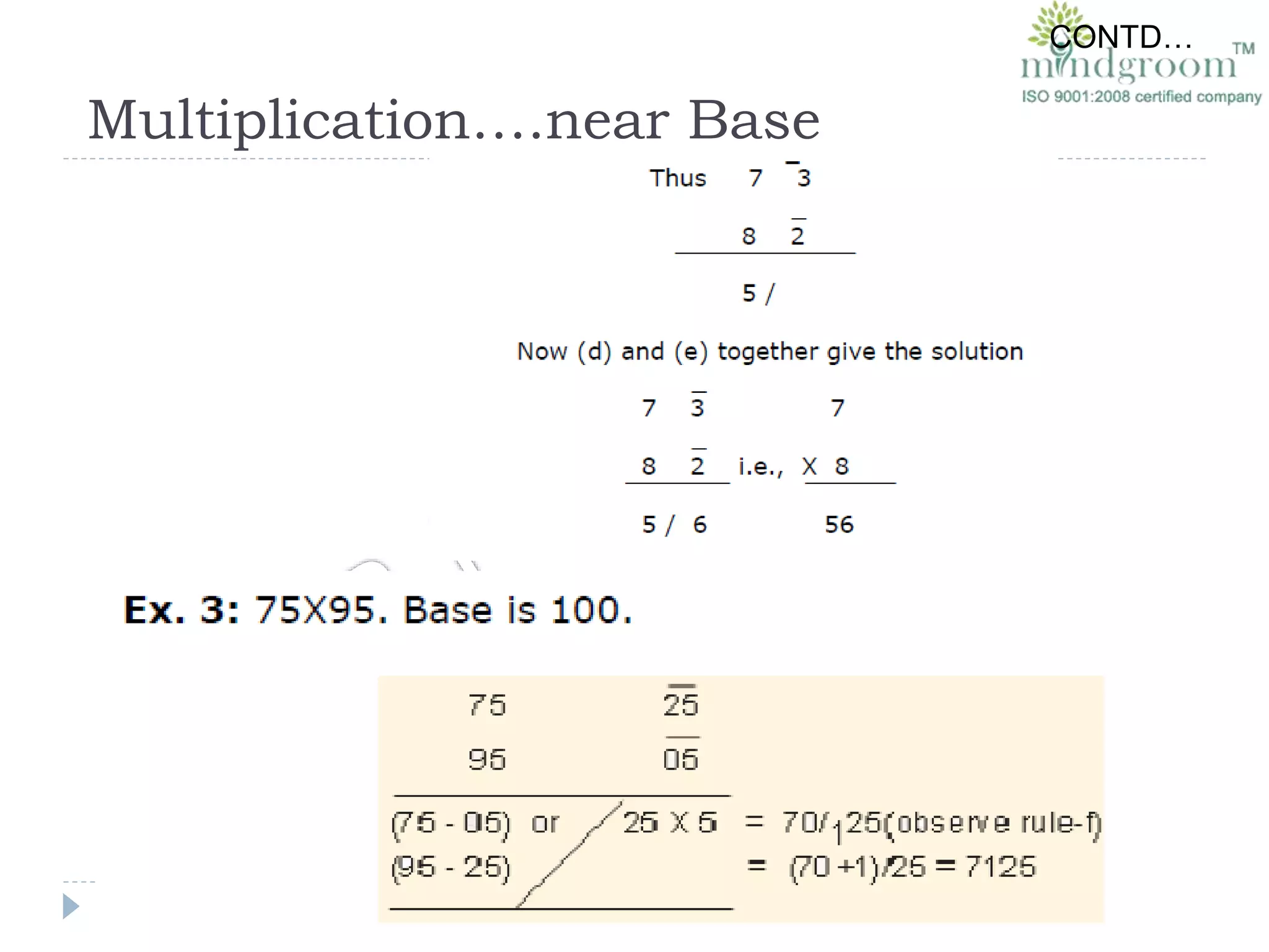 Multiplication….near Base
CONTD…
 