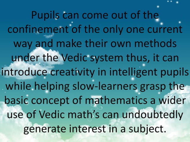 PPT On Vedic Maths PPT