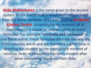 vedic maths... | PPTX