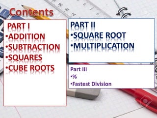 Part III
•%
•Fastest Division
 