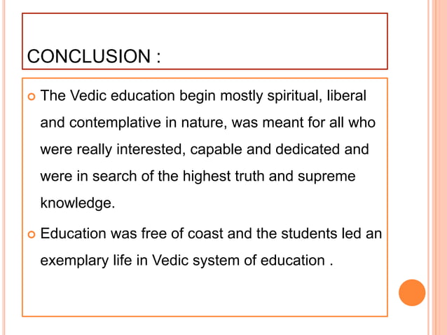 essay on vedic education
