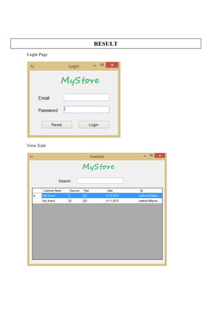 Login Page
View Sale
RESULT
 