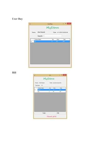 User Buy
Bill
 