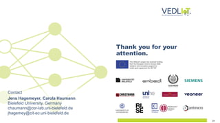 24
Thank you for your
attention.
Contact
Jens Hagemeyer, Carola Haumann
Bielefeld University, Germany
chaumann@cor-lab.uni-bielefeld.de
jhagemey@cit-ec.uni-bielefeld.de
 