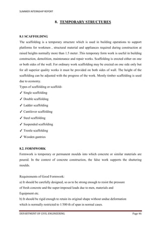 SUMMER TRAINING REPORT ON BUILDING CONSTRUCTION | PDF
