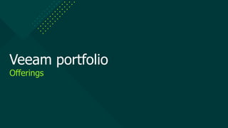 Veeam portfolio
Offerings
 