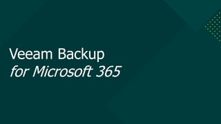 Veeam Backup
for Microsoft 365
 