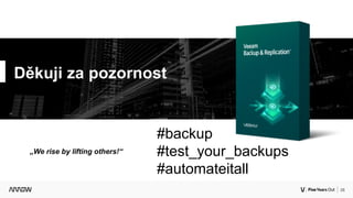 28Corporate
Děkuji za pozornost
„We rise by lifting others!“
#backup
#test_your_backups
#automateitall
 