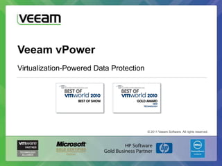 Veeam vPower
Virtualization-Powered Data Protection




                                         © 2011 Veeam Software. All rights reserved.
 