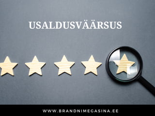 USALDUSVÄÄRSUS
 