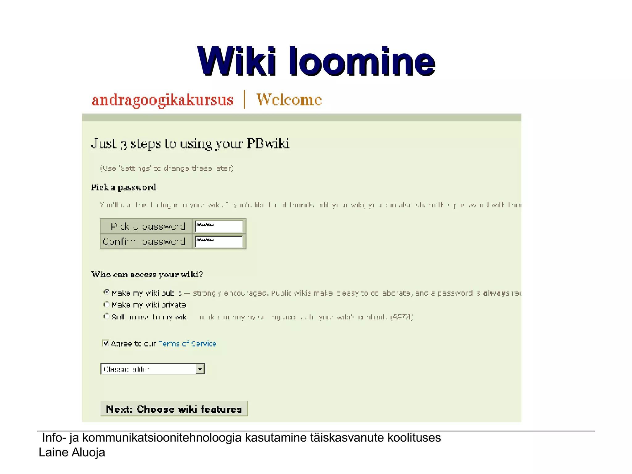 Wiki loomine 