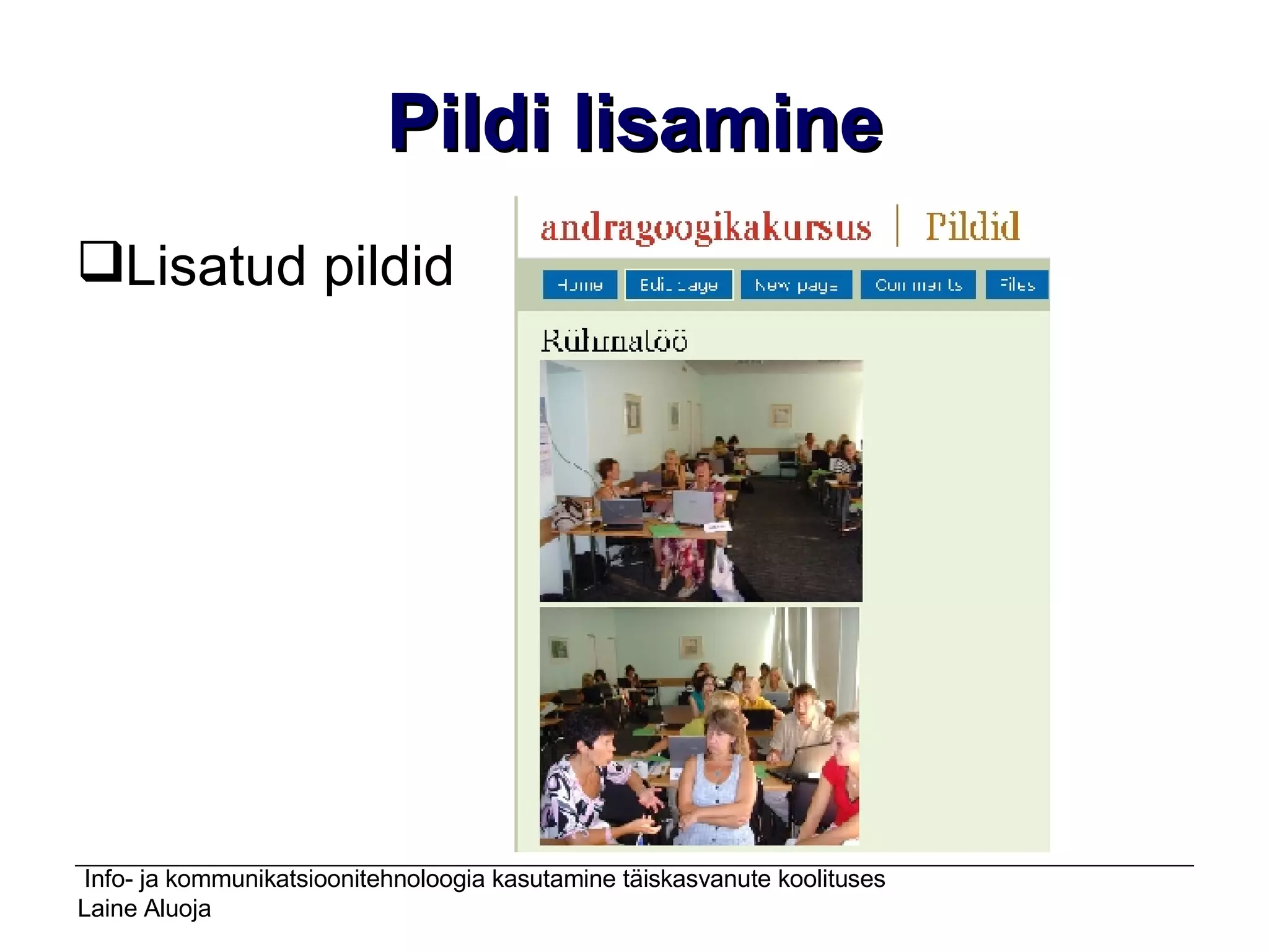 Pildi lisamine Lisatud pildid 
