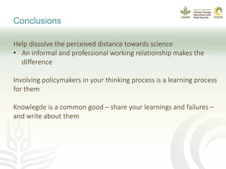 Creating spaces for science policy dialogue