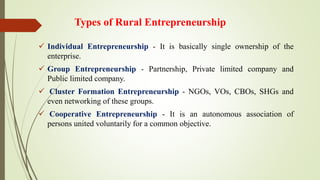Prospects and challenges of rural entrepreneurship in india | PDF