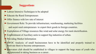 Prospects and challenges of rural entrepreneurship in india | PDF