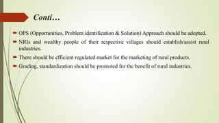 Prospects and challenges of rural entrepreneurship in india | PDF
