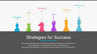 Promotion
SEO
Flexibility
Ads
Marketing
Collaboration
Strategies for Success
Eu mandamus patrioque sea, ei duo legimus suscipiantur consequuntur, pro quas solum at.
In duo argumentum conclusionemque, no summo vitae legimus vim.
Mei ridens aliquip definitiones ne, at est latine propriae suavitate, mea id doming senserit.
 