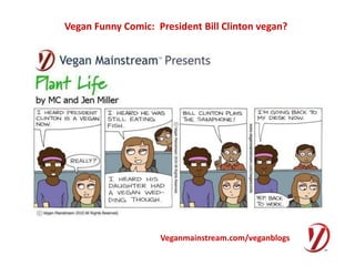 Vegan Funny Comic:  President Bill Clinton vegan?  Veganmainstream.com/veganblogs 