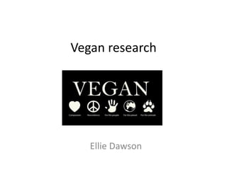 Vegan research
Ellie Dawson
 