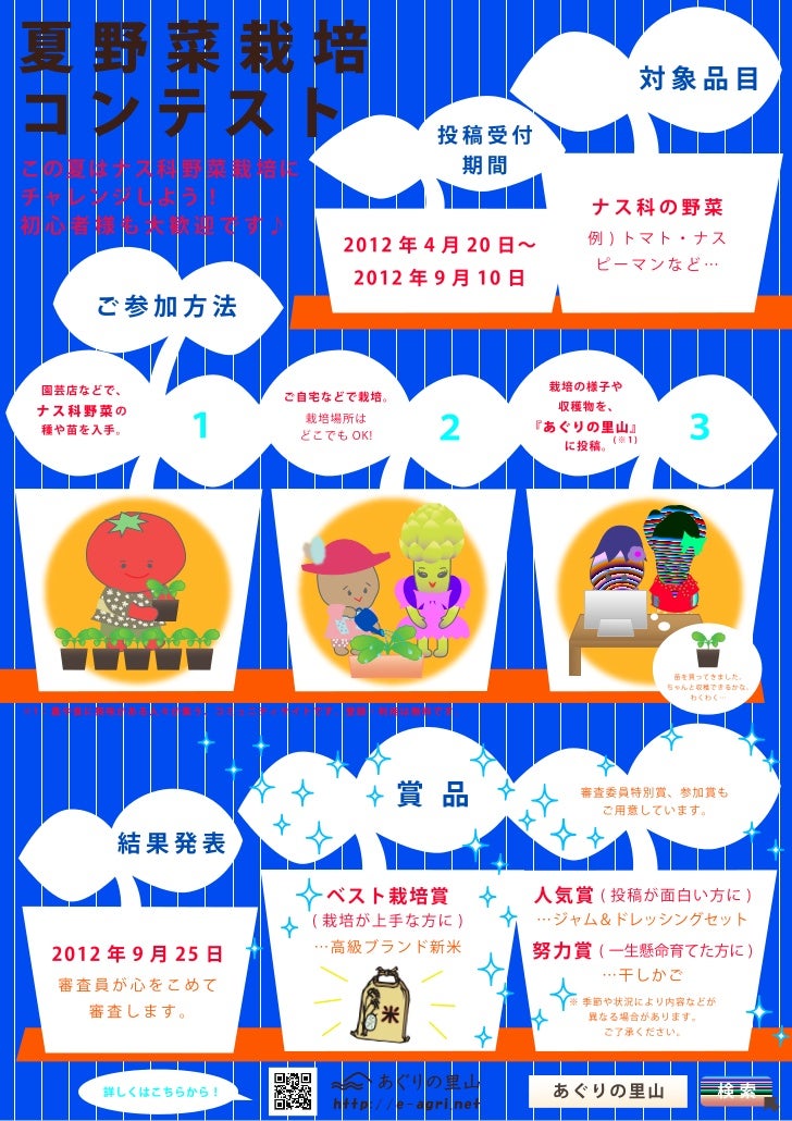 夏野菜 ナス科 栽培コンテスト12ポスター 夏野菜 ナス科 栽培コンテスト12ポスター
