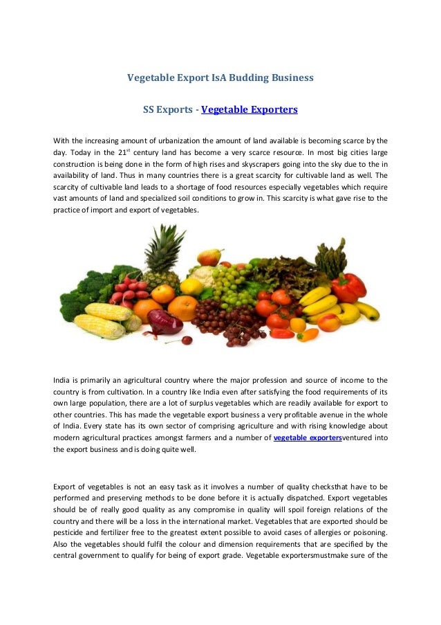 Vegetable exporters
