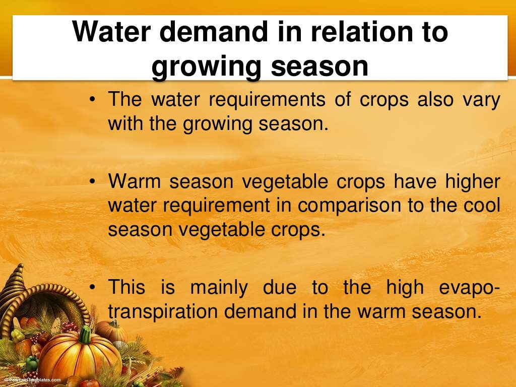 Irrigation & Water Requirements of Vegetable Crops