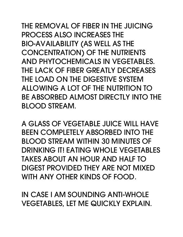 Vegetable Juicing Benefits