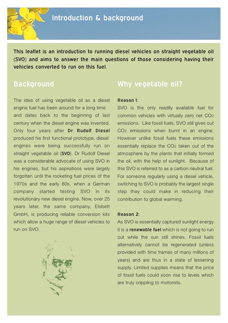 Vegetable Oil Car Brochure