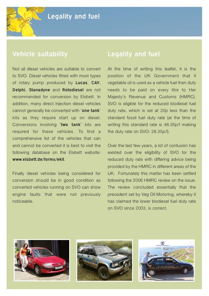 Vegetable Oil Car Brochure