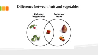 Difference between fruit and vegetables
 