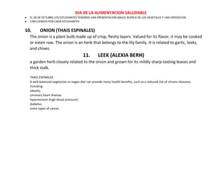 VEGETABLES PRESENTATION SCRIPTS.docx | Vegetarian Diets | Food & Drink