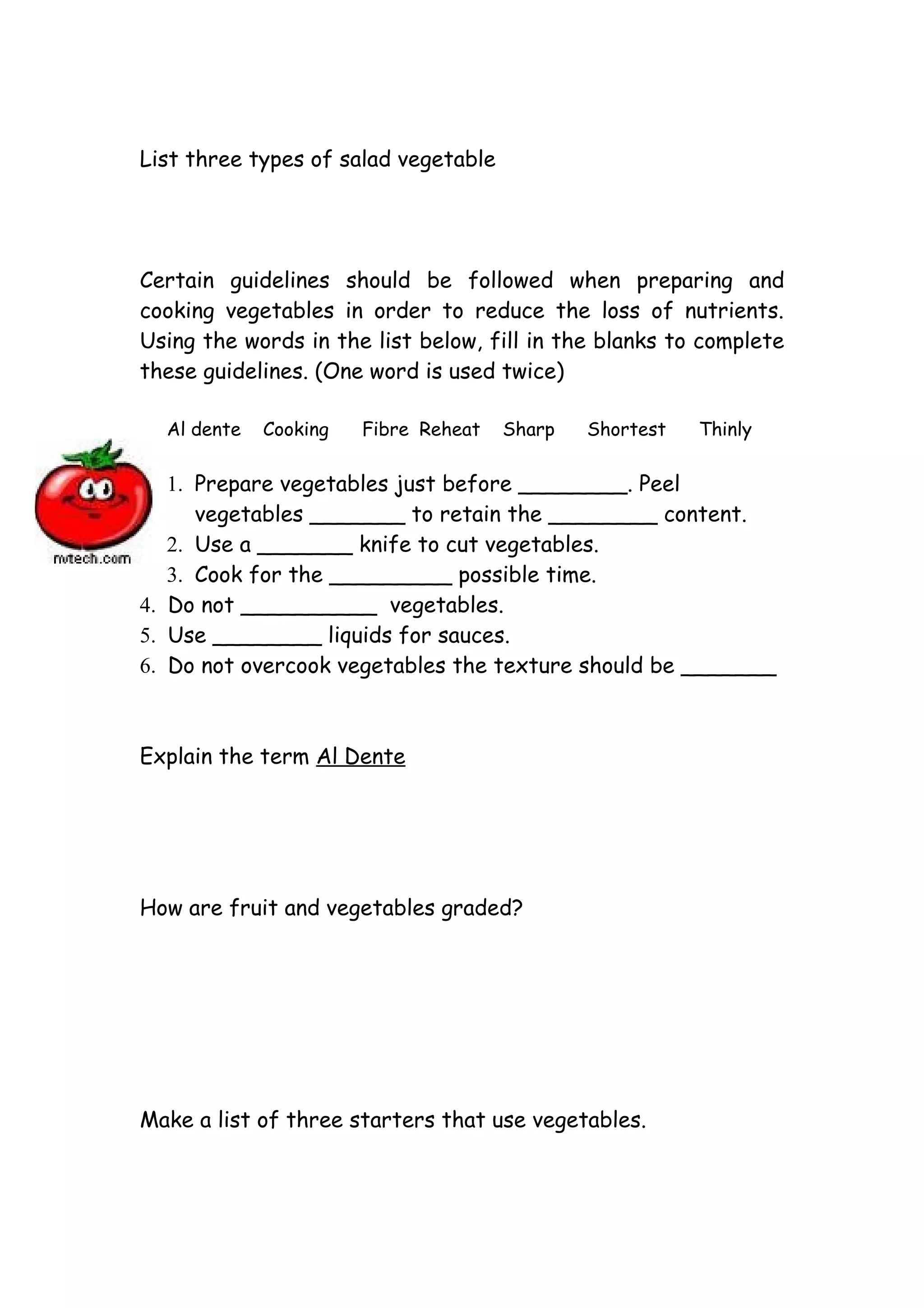 vegetables-revision-questions-doc