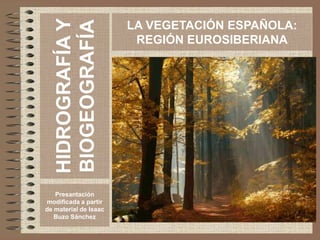 HIDROGRAFÍA
Y
BIOGEOGRAFÍA
Presantación
modificada a partir
de material de Isaac
Buzo Sánchez
LA VEGETACIÓN ESPAÑOLA:
REGIÓN EUROSIBERIANA
 