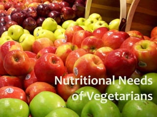 Nutritional Needs
  of Vegetarians
 