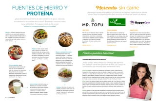 26 • Guía Vegetariana Guía Vegetariana • 27
¿Quieres proteínas y hierro de alta calidad sin la grasa saturada,
el colesterol o la crueldad de la carne? ¡Empieza a consumir estos
súper alimentos! ¡Tu cuerpo notará la diferencia!
FUENTES DE HIERRO Y
PROTEÍNA
Avena: el comienzo perfecto para una
mañana fría. La avena está repleta de
hierro y fibra para darte energía todo el
día. Prepárala con nueces, fruta seca o
fresca, miel de maple, azúcar morena y
leche de soya.
Nueces y mantequilla de maní:
la mantequilla de maní es un
tentempié infalible. Y si agregas
nueces, almendras, anacardos u
otros frutos secos a tu cereal del
desayuno o a las ensaladas y los
platillos salteados, los volverás
crujientes y llenos de proteína. ¡O
cómelos directamente del frasco!
Lentejas: deliciosas en sopa o con
cebolla y zanahoria sobre arroz, las
lentejas son apreciadas en todo el
mundo. Cada porción está repleta
de hierro y proteína.
Frijoles: ya sean negros, pintos,
rojos o blancos, los frijoles son
baratos, fáciles de cocinar y están
repletos de proteína. Abre una lata
de frijoles y agrégalos a los tacos,
mézclalos con arroz o disfrútalos
en sopa. ¡Los frijoles lo pueden
todo!
Carnes vegetales: desde
hamburguesas hasta chorizo de
soya, las carnes vegetales no
sólo son nutritivas sino deliciosas.
Son perfectas para preparar
fácilmente emparedados, asados y
platillos que impresionarán al más
carnívoro de tus amigos.
Leche de soya: la leche de soya es
fantástica en el cereal o el batido
del desayuno y tiene tanta proteína
como la leche de vaca, pero sin
colesterol ni crueldad. Prueba
todos sus sabores, natural, vainilla
o chocolate, y descubre tu favorito.
JULIEANNA HEVER, Especialista en Dietética
Joven o viejo, atleta olímpico o enemigo del ejercicio,
una dieta sin carne bien planeada le dará a tu cuerpo el
combustible que necesita para mantenerse sano.
¿Necesitas ayuda para saber si un producto es vegano o para buscar dónde
comer? Aquí te dejamos estos tres servicios en línea que serán tus aliados.
HAPPYCOW
HappyCow es la forma más sencilla de
tener un mapa de restaurantes siempre a
la mano. Con la aplicación o en la página
web podrás saber qué restaurantes
veganos, vegetarianos o con opciones
amigables están cerca de ti. Hay lugares
de toda América y Europa. ¡HappyCow
será tu mejor compañía cuando viajes!
HappyCow.net
Embarazo: según la Asociación Dietética de los Estados Unidos, la alimentación
vegetariana es apropiada para todas las edades y etapas de la vida, incluyendo el
embarazo y la niñez. Si estás embarazada, consume suficientes alimentos ricos en
proteína y hierro (frijoles, lentejas, frutos secos, mantequilla de nueces, semillas,
verduras y carnes vegetales), grasas omega-3 para el desarrollo del cerebro (semillas
de linaza, nueces y productos de soya) y vitamina C (fruta, brócoli y col rizada).
Niños: uno de los mejores regalos que los padres pueden dar a sus hijos es el hábito
de comer saludablemente mediante una dieta variada, a base de plantas. Anima a los
niños a comer una amplia selección de frutas, verduras, granos, nueces y semillas. Si
tus hijos no están comiendo productos derivados de animales, dales vitaminas D y
B12.
Atletas: debido a la alta demanda de oxígeno y recuperación que los atletas tienen,
una comida a base de plantas les puede dar un excelente rendimiento al aumentar la
ingesta de antioxidantes y fitoquímicos. Asegúrate de consumir suficientes calorías y
alimentos ricos en proteínas como carne vegetal, frijoles, lentejas y nueces.
¡Todos pueden hacerlo!
Mercado sin carne
MR. TOFU
Mr. Tofu es una tienda en línea en donde
podrás encontrar una amplia variedad
de productos nacionales e importados
como carnes vegetales, quesos veganos
y aderezos. Es un servicio cómodo
y accesible. ¡Y hacen envíos a todo
México!
MrTofu.com.mx
TODO VEGANO
Si te interesa saber en dónde hay
lugares veganos para cenar o pasar un
rato agradable con tus amigos, este sitio
será tu guía. Encontrarás restaurantes,
bares y tiendas de muchos países de
América Latina. ¡Descubre las mejores
opciones para ti!
TodoVegano.com
 