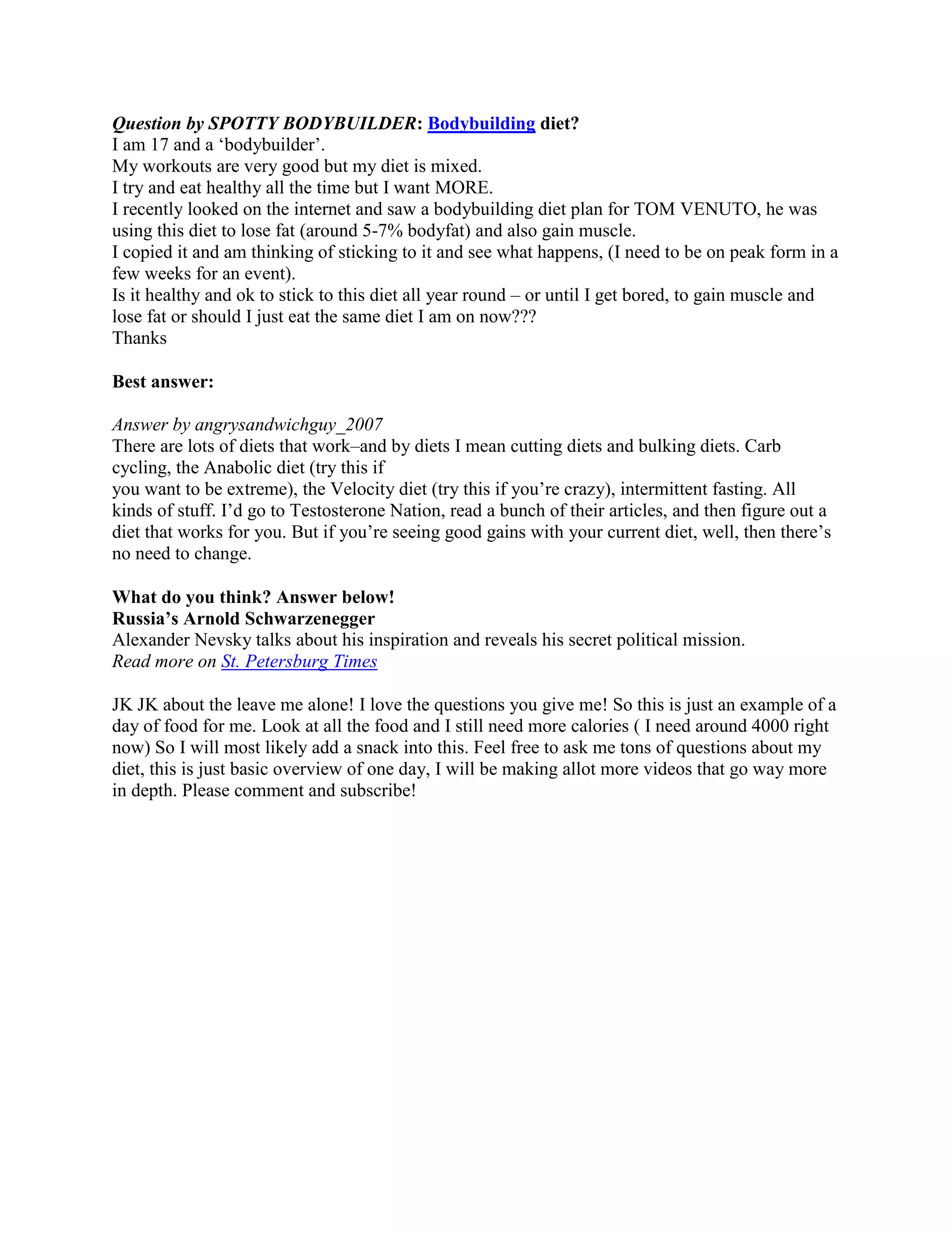 Vegetarian bodybuilding DOCX Bodybuilding Sports