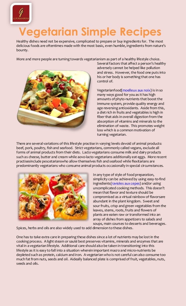 Vegetarian simple recipes