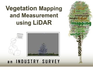 Vegetation Mapping
 and Measurement
   using LiDAR




an INDUSTRY SURVEY
 