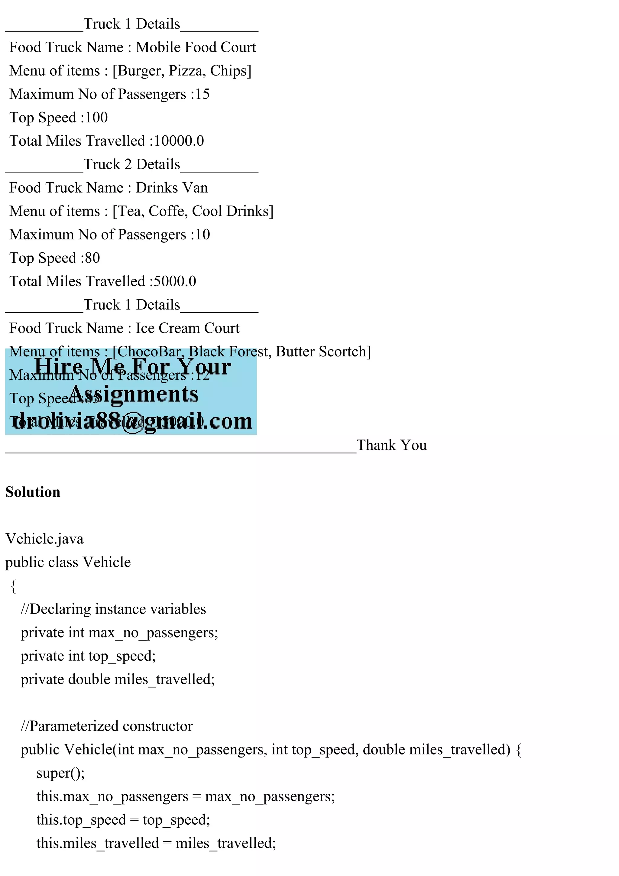 Vehicle.javapublic class Vehicle { Declaring instance var.pdf