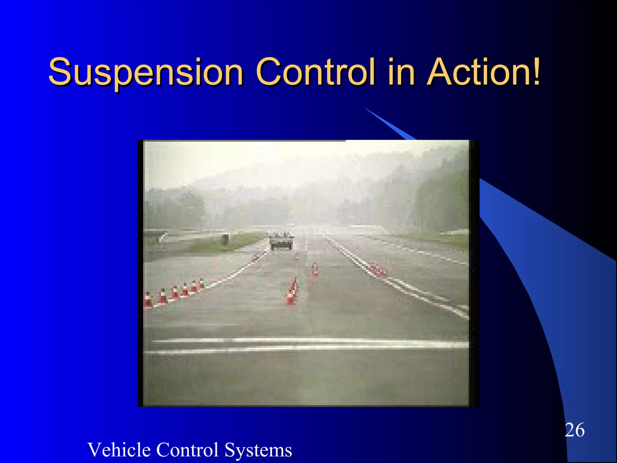 Vehicle Control Systems
26
Suspension Control in Action!Suspension Control in Action!
 