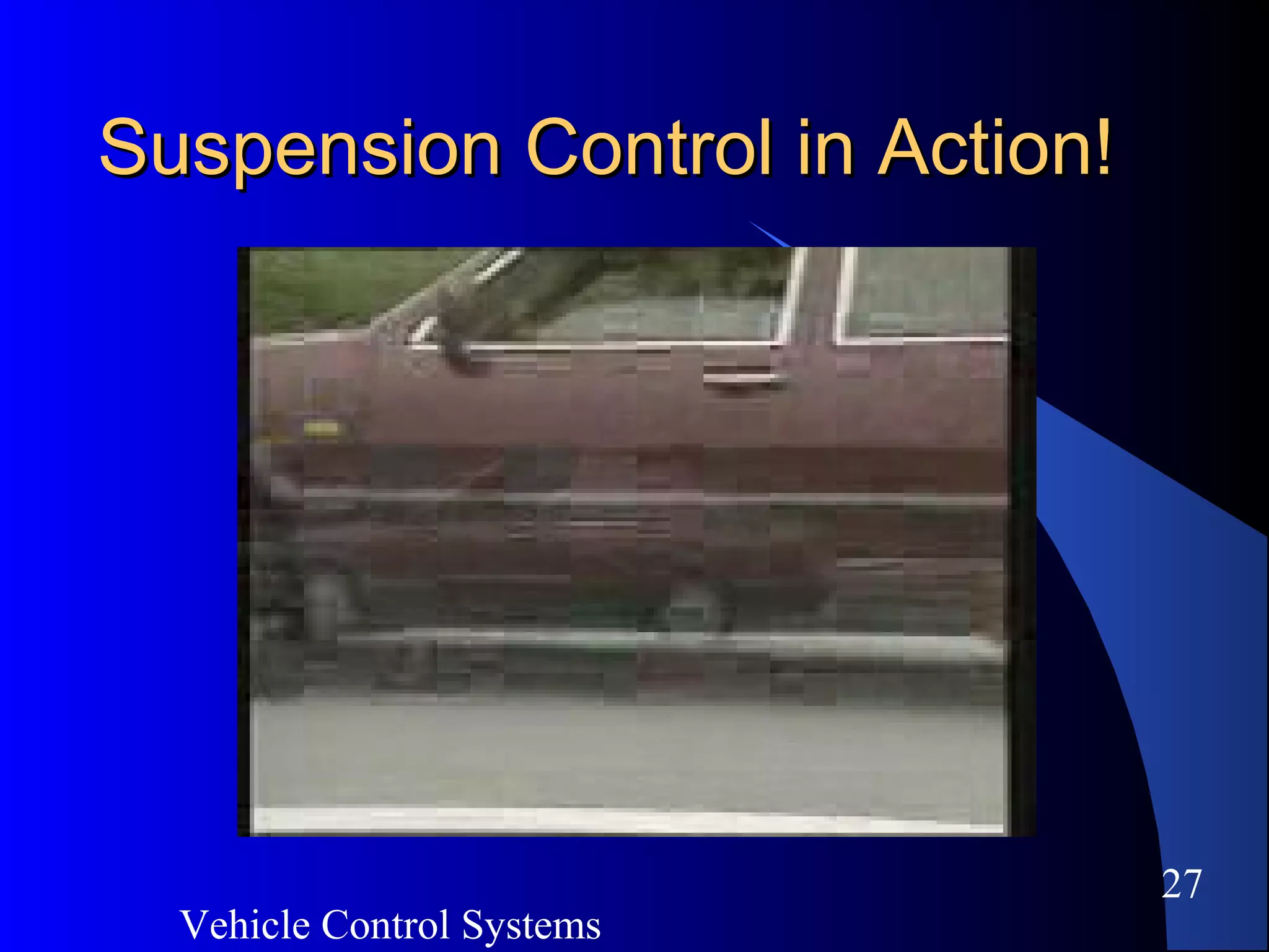 Vehicle Control Systems
27
Suspension Control in Action!Suspension Control in Action!
 