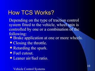 Tcs Auto An Overview of Vehicle Control Systems | PDF
