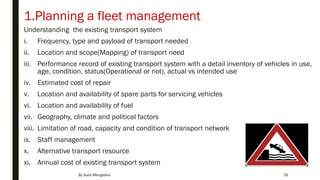 Vehicle fleet management in humanitarian organization | PDF