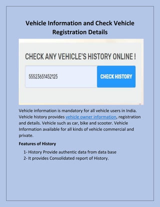 check vehicle registration details