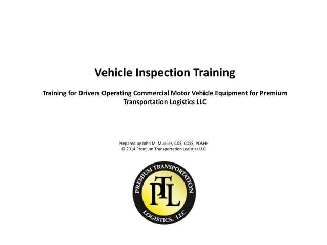 Vehicle inspection training | PPTX