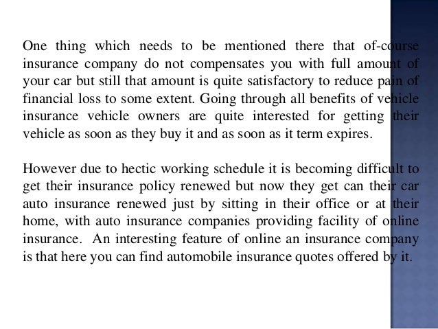 Vehicle insurance