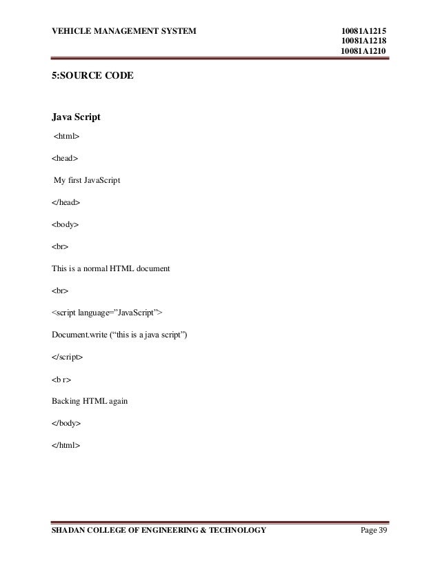 Vehicle Management System